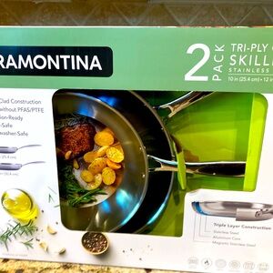 Tramontina 2 pc stainless steel skillet